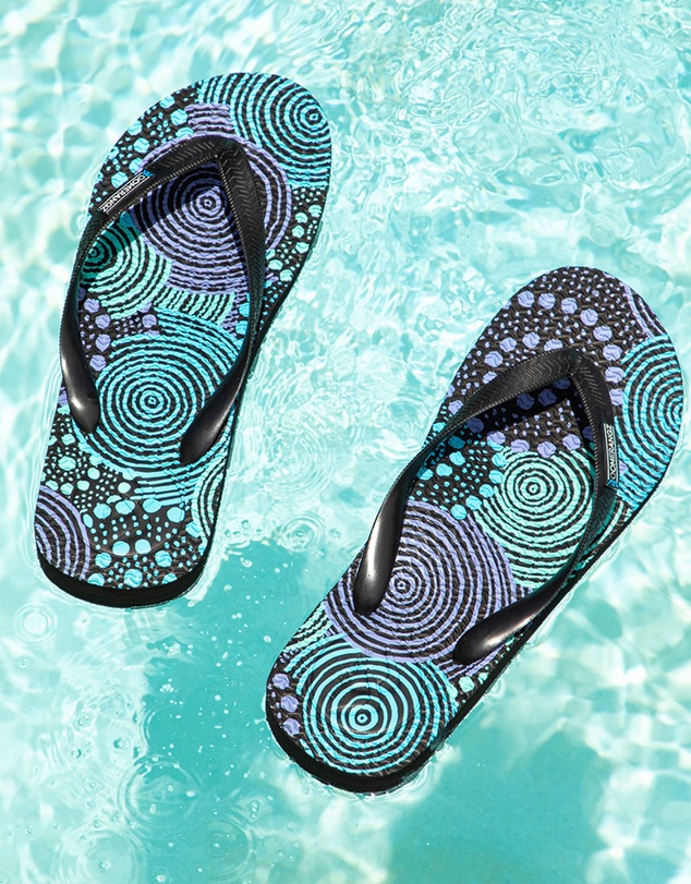 Boomerangz Footwear - Men's Saltwater Dreamtime Thongs 01 with arch support and 2 x interchangeable straps