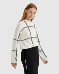 Oxford - Peggy Graphic Crew Neck Knit Top