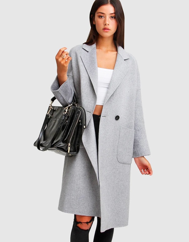 Belle & Bloom - Publisher Double-Breasted Wool Blend Coat