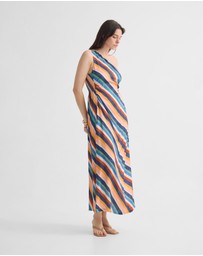Oxford - Capri Striped One Shoulder Dress