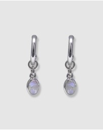 Von Treskow - Open Hoop Stud Earrings With Moonstone