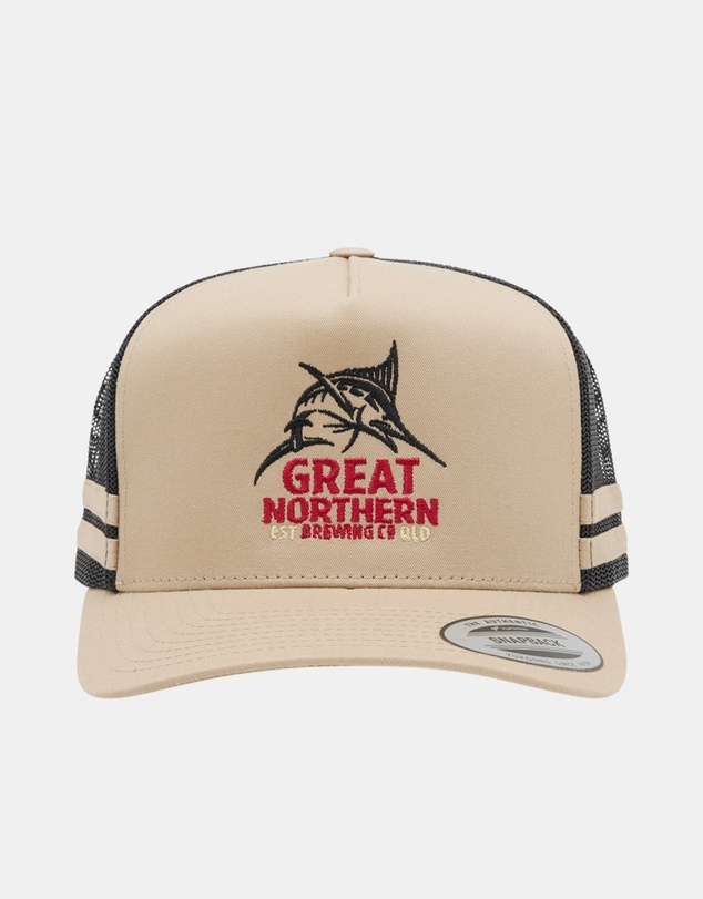 Great Northern Brewing Co - Flexfit Striped Trucker Cream/Black
