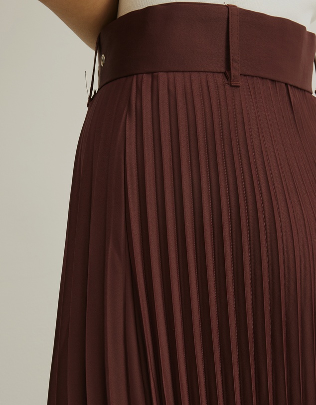 Atmos&Here - Hailey Pleated Belt Midi Skirt