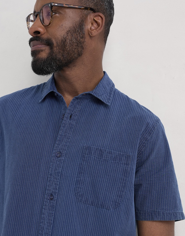 Seasalt - Seasalt Cornwall Blue Ayre Short Sleeve Shirt
