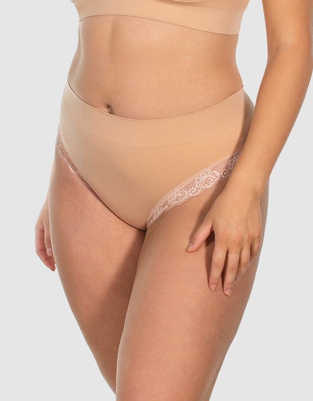 B Free Intimate Apparel - Contour Lace High Cut Briefs - 3 Pack