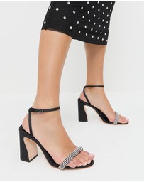 Loeffler Randall - Malia Curved Heel Simple Sandals With Ankle Wrap