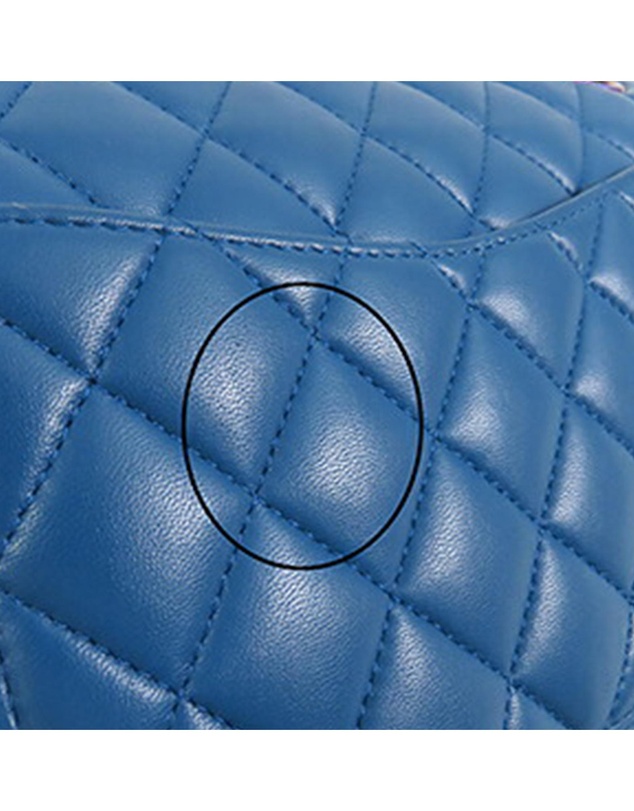 Pre-Loved by Azura Reborn - Pre-Loved Medium Classic Lambskin Rainbow Hardware Double Flap
