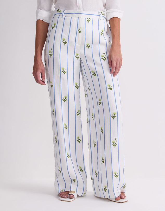 Sportscraft - Hampton Stripe Linen Pant