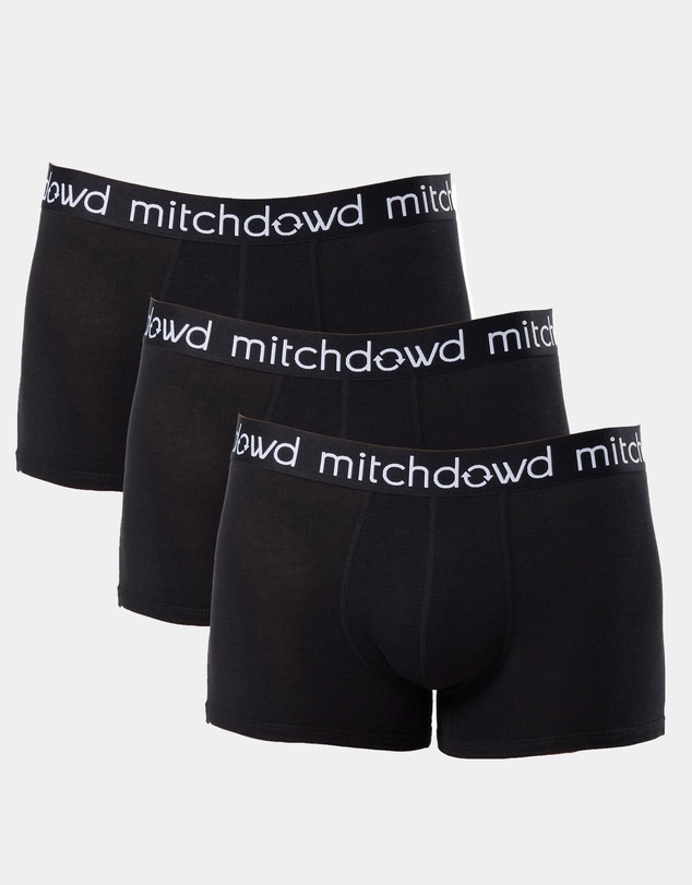 Mitch Dowd - Mens Bamboo Trunk 3 Pack - Black
