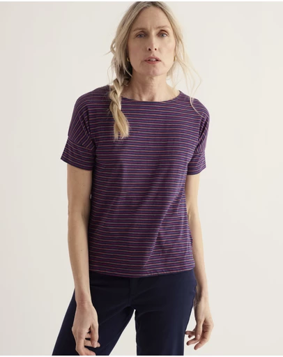 Seasalt - Bryher View Stripe T-Shirt in GOTS Organic Cotton