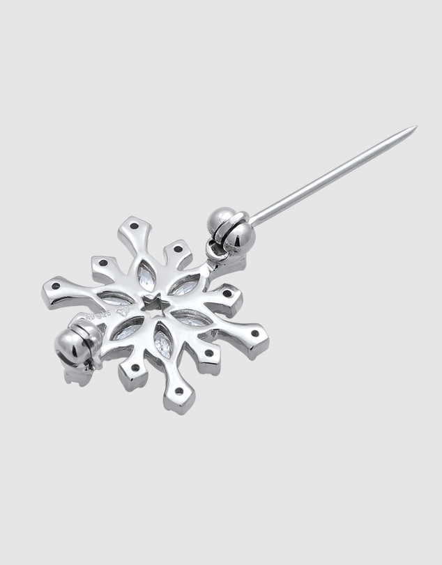Elli Jewelry - Jewellery Women Bros Snowflake White Zirconia 925 Sterling Silver