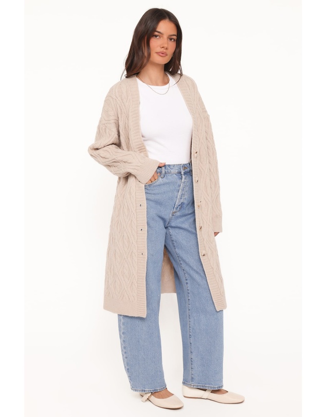 Petal & Pup - Becky Cable Coatigan - Beige