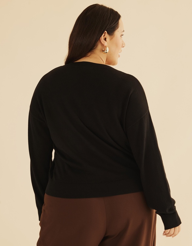 Atmos&Here Curvy - Organic Cotton Vneck Knit Jumper