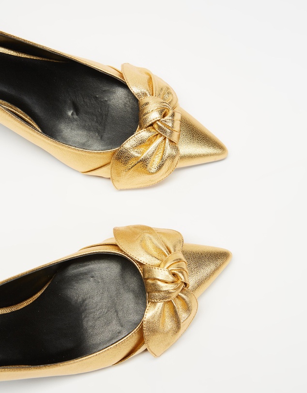 Ted Baker - Kriisty Metallic Bow 70mm Slingback Court Shoes - Women's
