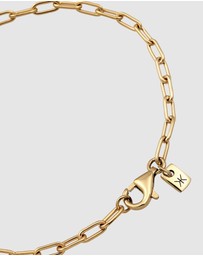 Kuzzoi - ICONIC EXCLUSIVE - Bracelet Male Long Link Chain 925 Sterling Silver Gold Plated