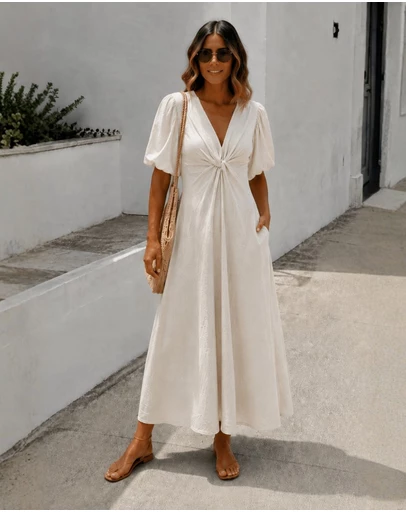 Esther & Co - Lilia Dress - Cream Whisper