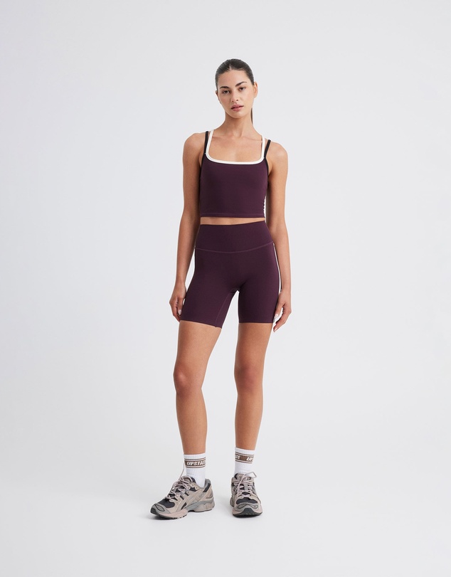 Upstate - Air Sculpt Stripe Bike Short - Merlot