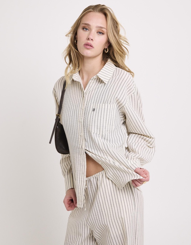 Subtitled - Morgan Stripe Oversized Long Sleeve Shirt