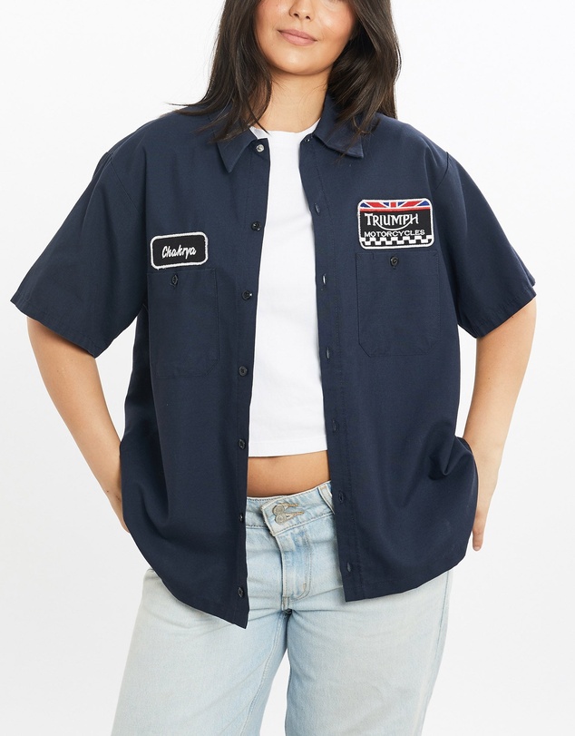 Vintage by The Real Deal - Pre Loved - Vintage Triumph Motorcycles Mechanic Shirt