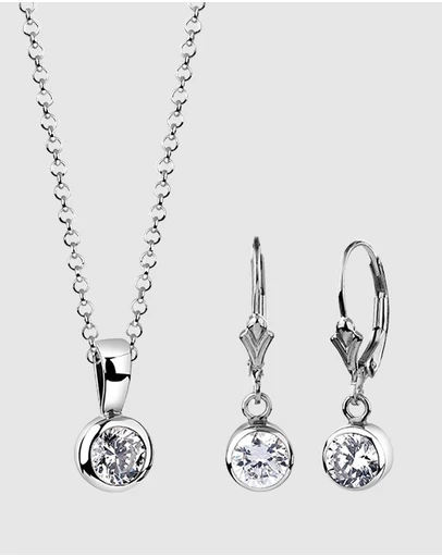 Elli Jewelry - Jewelry Set with Stones Zirconia 925 Sterling Silver