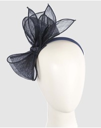 Max Alexander - Navy Sinamay Bow Fascinator