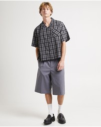 Black Noise White Rain - Archibald Cropped Resort Shirt
