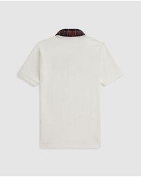 Polo Ralph Lauren - Plaid-Collar Cotton Mesh Polo Shirt - ICONIC EXCLUSIVE - Teens