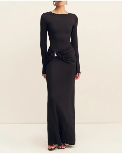 Shona Joy - Miro LS Gathered Maxi Dress