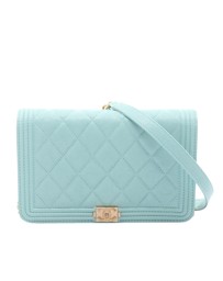 Pre-Loved by Azura Reborn - Pre-Loved Quilted Caviar Boy Wallet on Chain