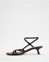 Atmos&Here - Aria Kitten Heel Strappy Leather Sandals