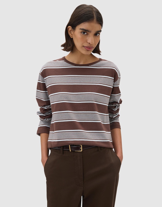 Oroton - Long Sleeve Stripe Tee