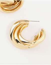 Lovisa - Gold Plated Thick Twisted Hoop Earrings