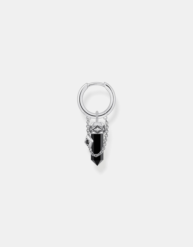 THOMAS SABO - Crystal Single Hoop Earring with Black Onyx