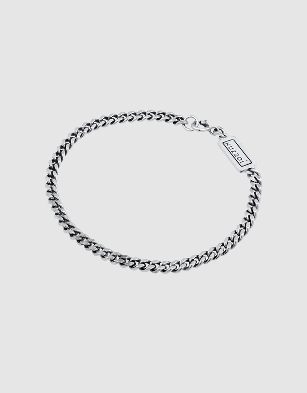 Kuzzoi - ICONIC EXCLUSIVE - Classic Curb Chain Bracelet in Oxidised 925 Sterling Silver