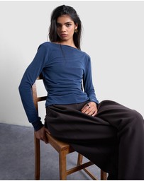TOPSHOP - Cupro LS Cowl Back Top