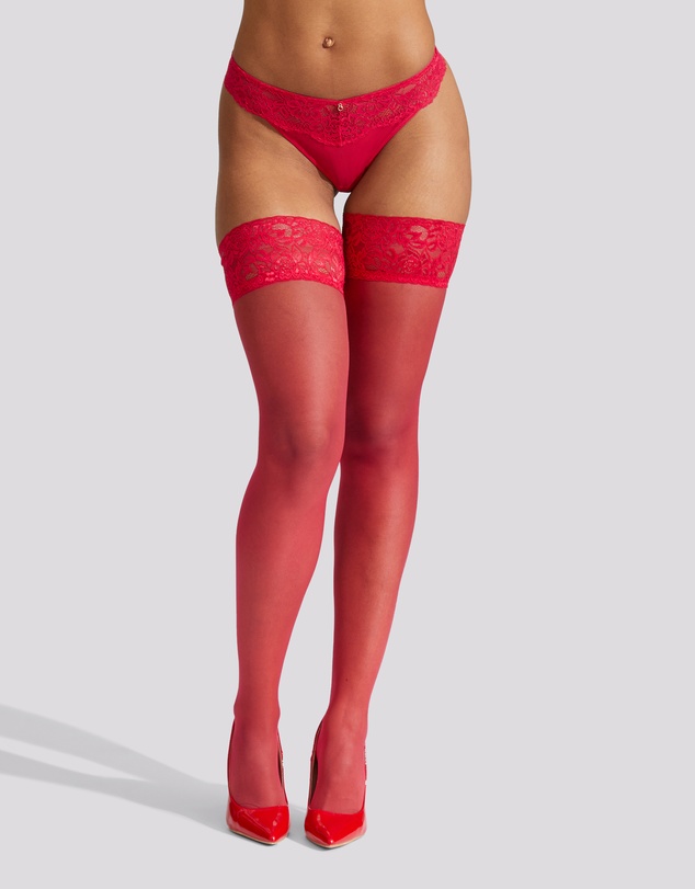 Ann Summers - Lace Top Glossy Hold Ups