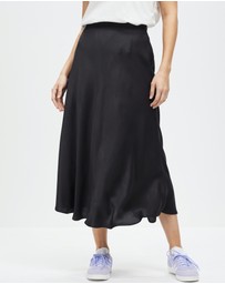 The Social Outfit - Revel Bias Cut Skirt - Onyx