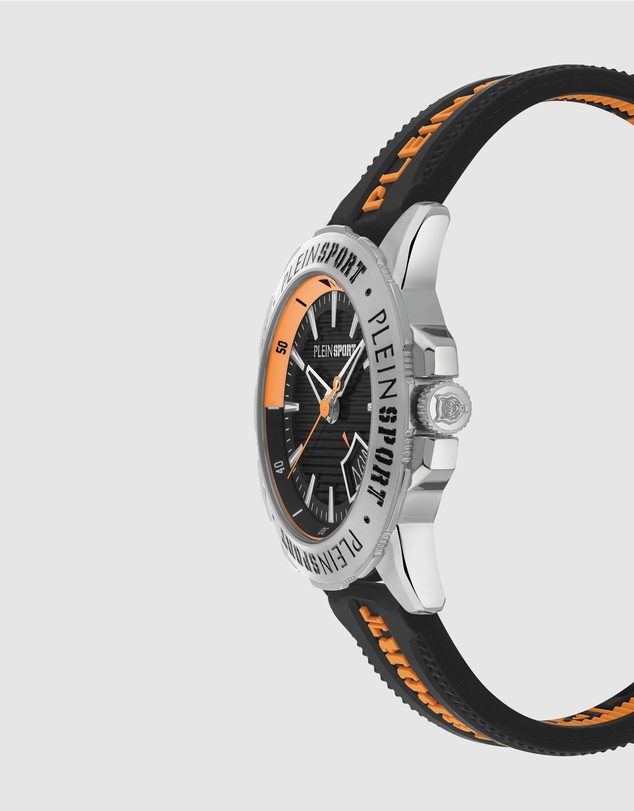 Plein Sport - Plein Rampage 44mm Black dial and Black Orange Silicone strap