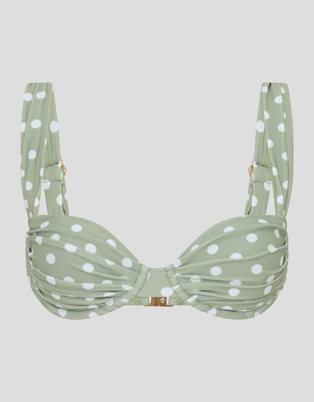 Vacay Swimwear - Rhodes Top Sage Polka