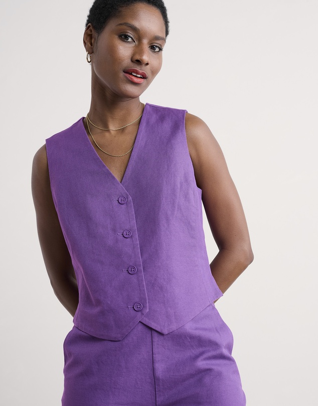 Seasalt - Seasalt Cornwall Purple Erica Waistcoat