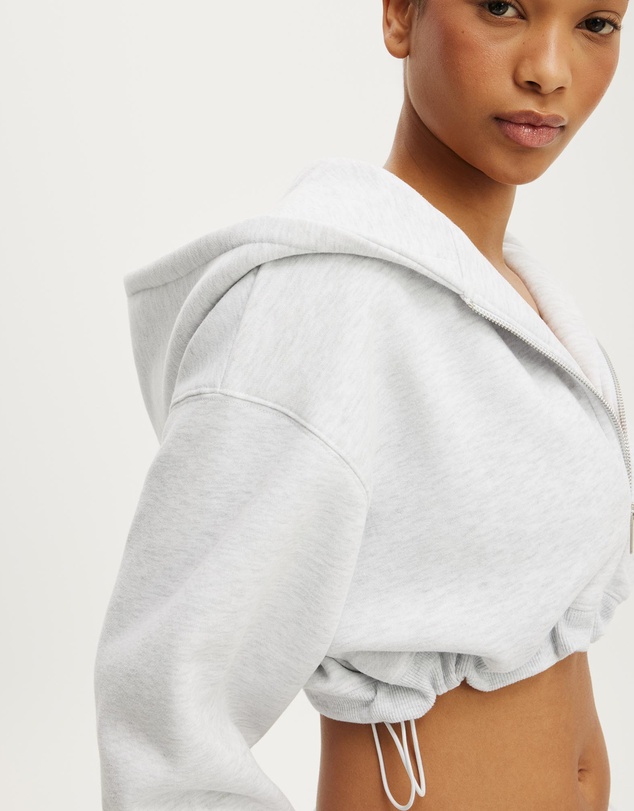 Cotton On Body Active - Plush Micro Cropped Zip Through