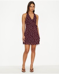 Dazie - Elodie Polka Dot Halter Mini Dress