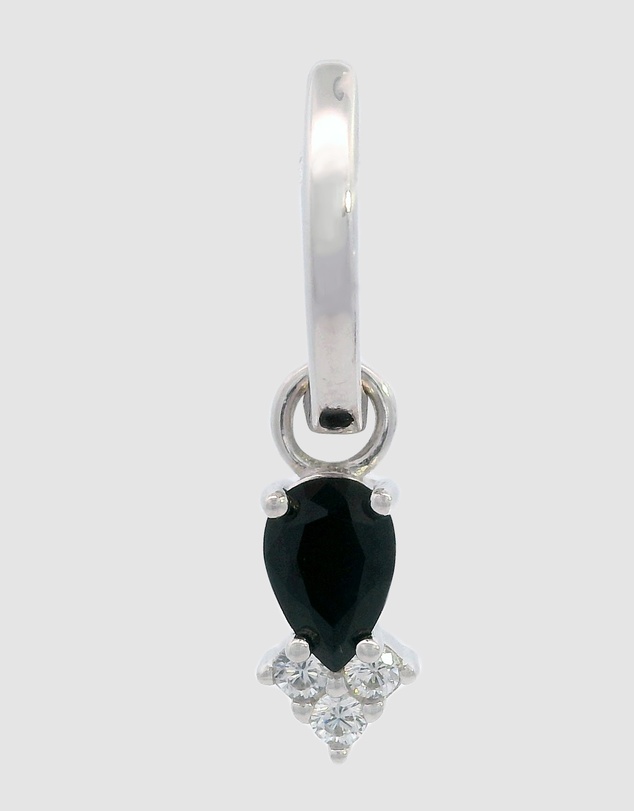Georgini - GEORGINI MIDNIGHT VELVET ASTERIA HOOP EARRINGS BLACK AND SILVER