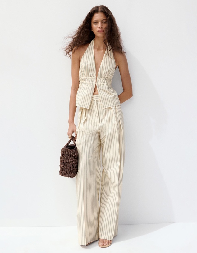M.N.G - Chalk-Stripe Straight Trousers