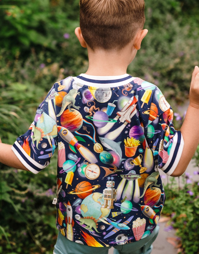 Fleur Harris - 'Out of This World' Rocket Tee in Navy