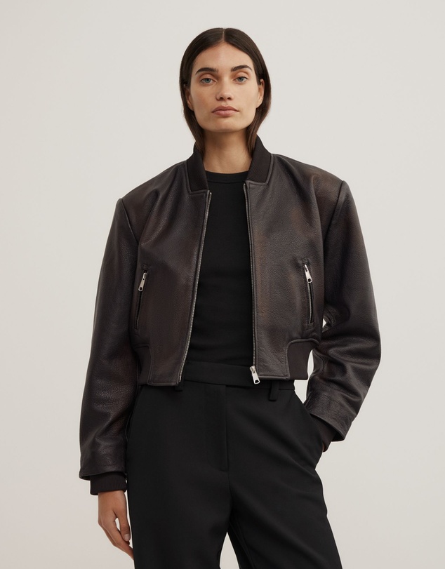 Witchery - Crop Burnished Bomber Jacket