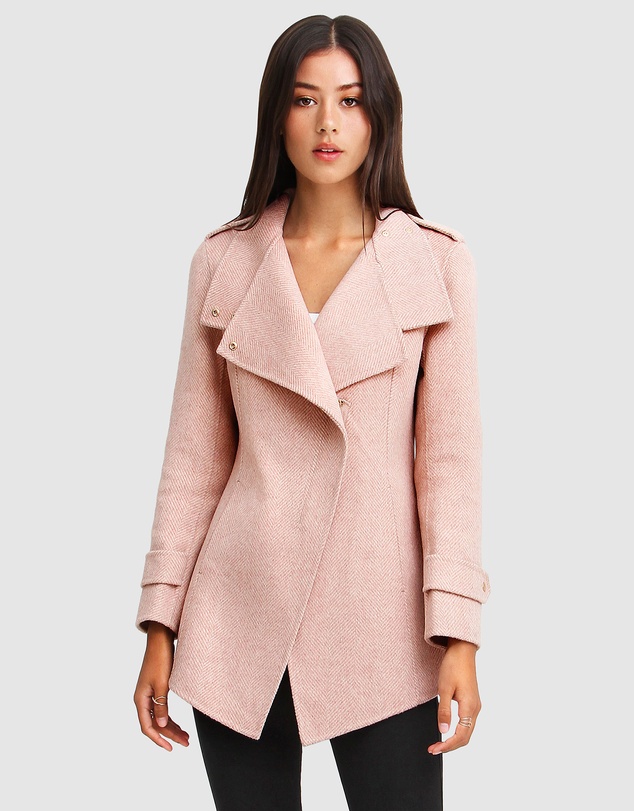 Belle & Bloom - Bad Girl Wool Blend Moto Coat