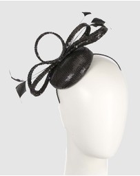 Max Alexander - Black Sparkly Racing Fascinator
