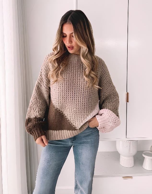 Esther & Co - Maxence Knit - Mocha Multi