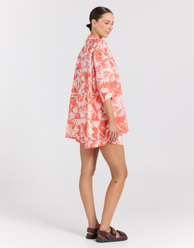 Poolside Paradiso - Java Over Shirt - Hibiscus